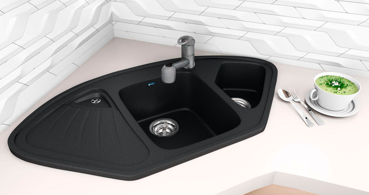 Мойка Ulgran U - 501 - 344  (ультра черный) - миниатюра №3