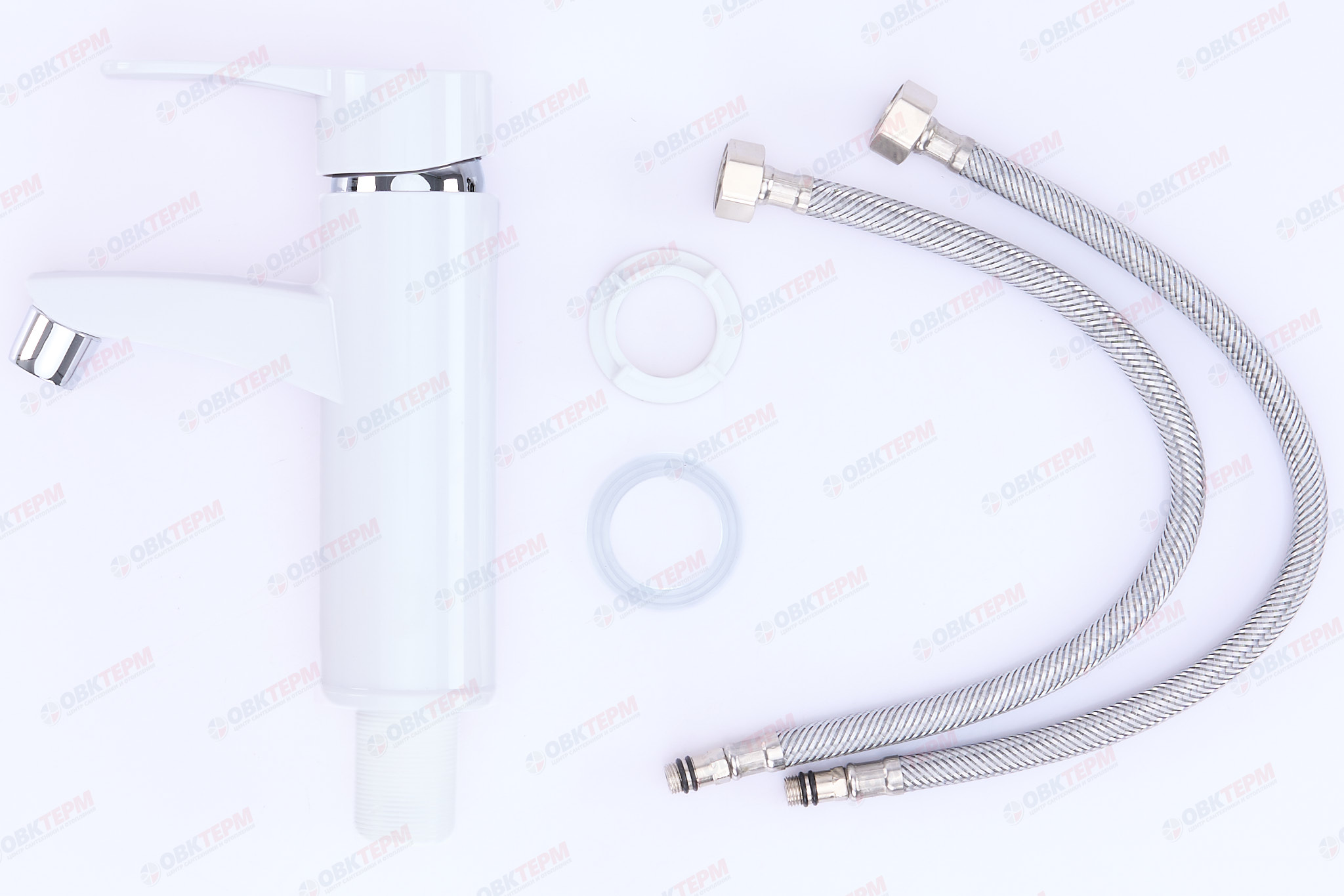 Смеситель д/умывальника BRIMIX 599 шаровый/ АБС пластик (белый) - Изображение №5