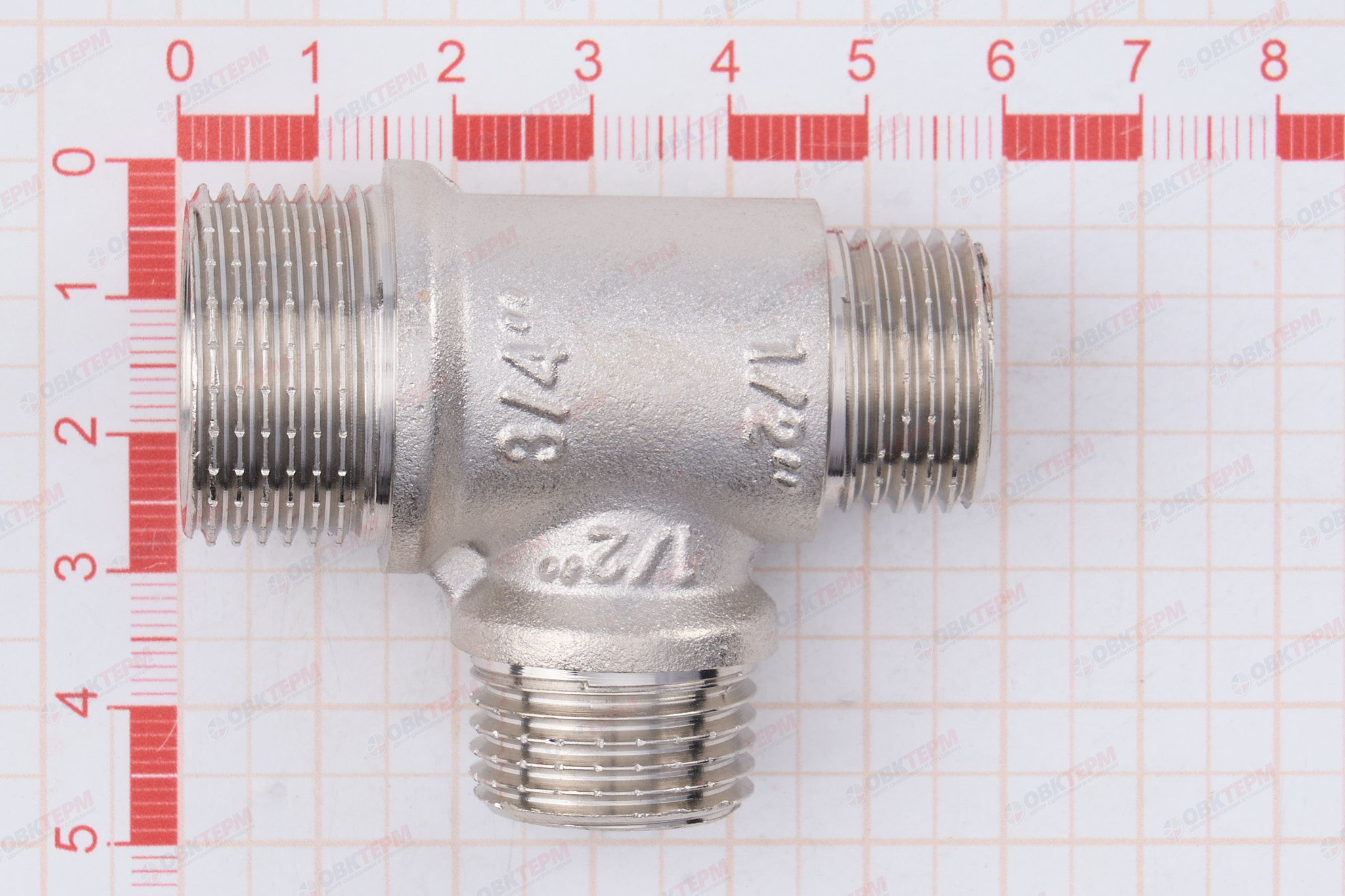 Тройник    3/4" - 1/2 - 1/2 ннн  никель (Valtec)   (70ящ/10шт) - миниатюра №6