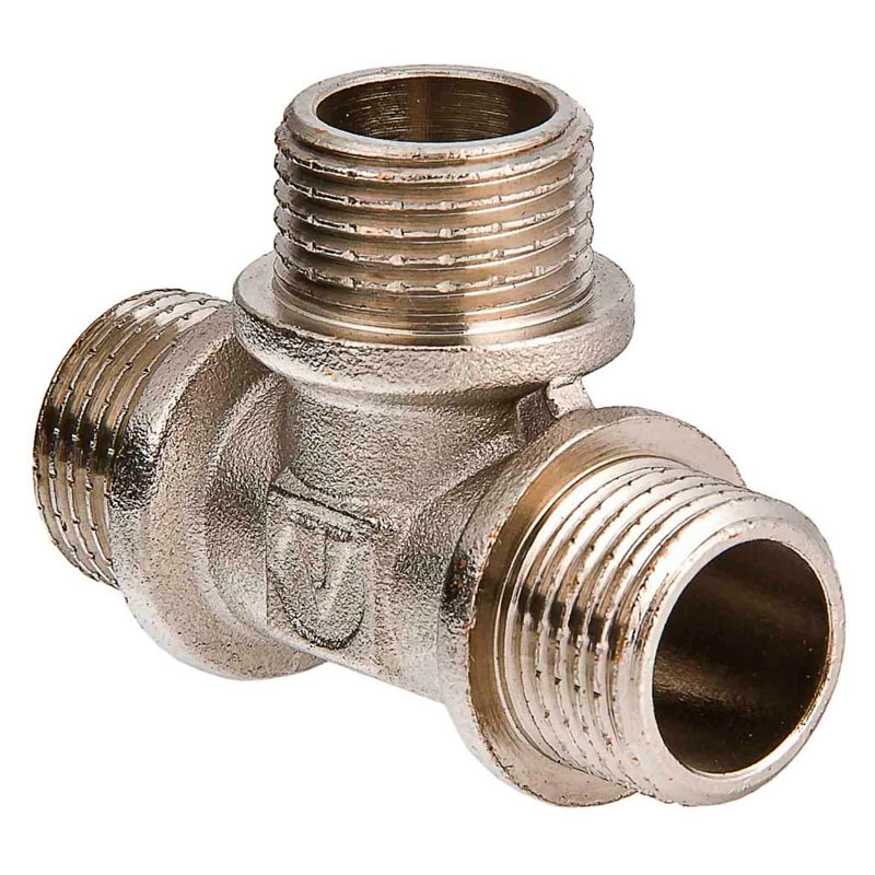 Тройник    3/4" - 1/2 - 1/2 ннн  никель (Valtec)   (70ящ/10шт) - Изображение №2