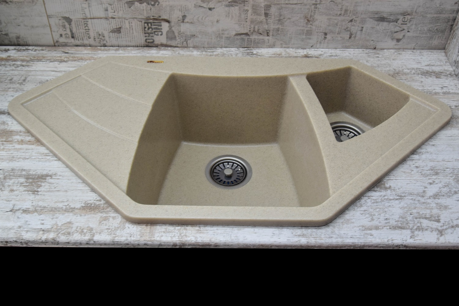 Мойка КАРАВАН Модель РУАНДА (двухчашечная) 980*500*200(130) мм ПЕСОК - Изображение №4