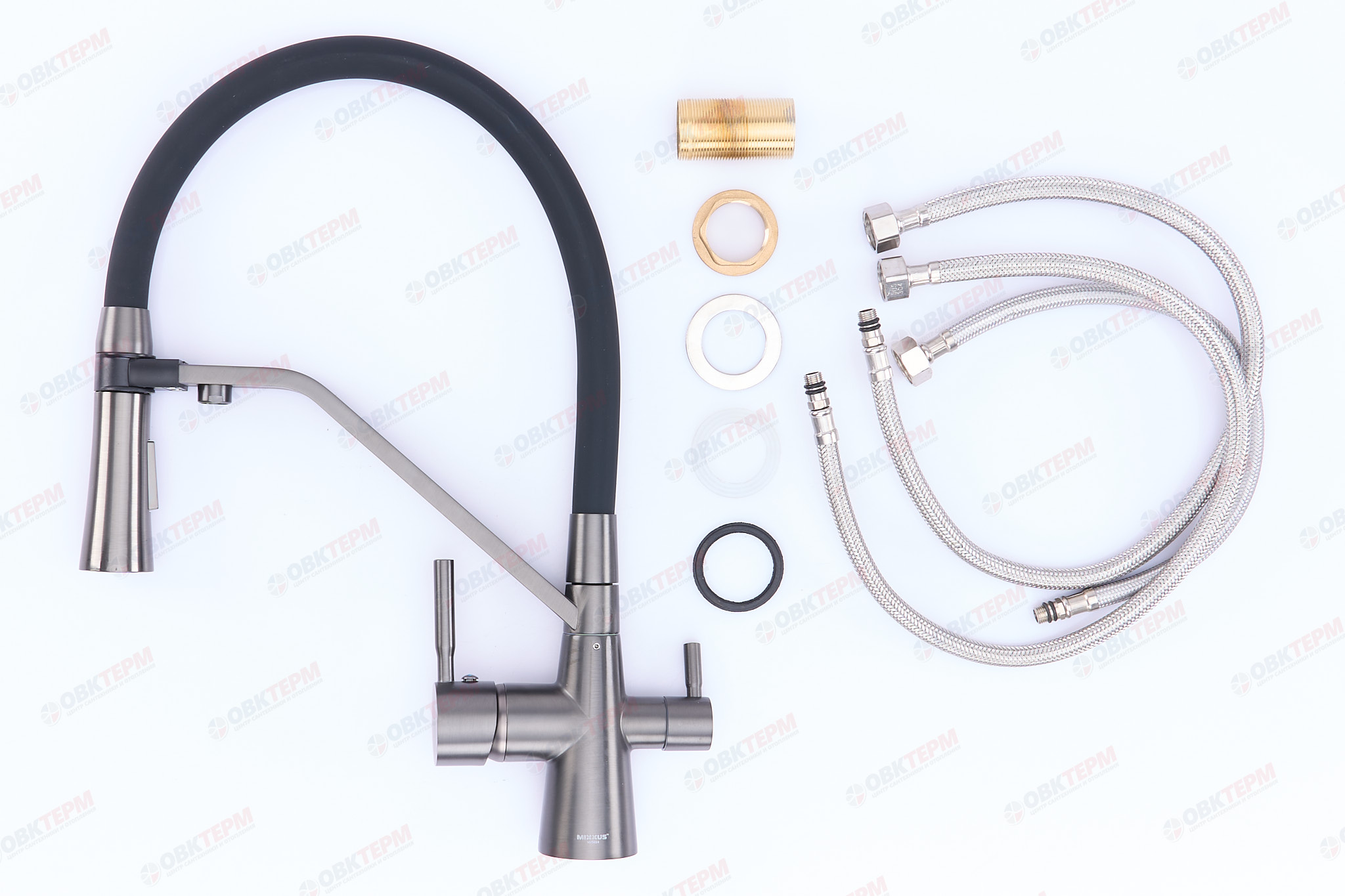 Смеситель д/кухни под ФИЛЬТР MIXXUS PREMIUM MAGNET 021 GRAPHITE REFL.BLACK Ø35 (8 шт/ящ) - Изображение №3