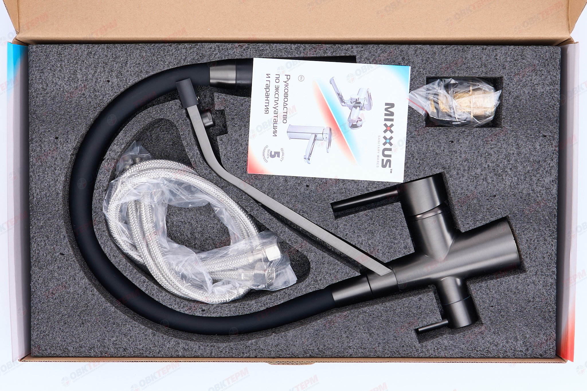 Смеситель д/кухни под ФИЛЬТР MIXXUS PREMIUM MAGNET 021 GRAPHITE REFL.BLACK Ø35 (8 шт/ящ) - Изображение №5