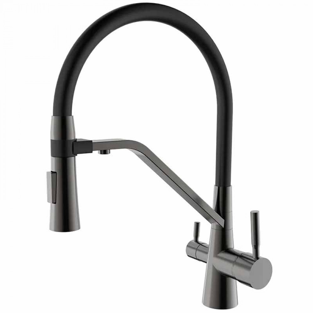 Смеситель д/кухни MIXXUS PREMIUM MAGNET 021 GRAPHITE REFL.BLACK Ø35 (8 шт/ящ) - Изображение №1