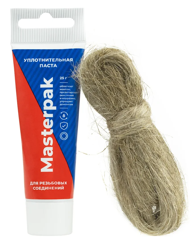 Паста уплотнительная графит 25г туба Masterpak+ 7г лён МР - Изображение №1