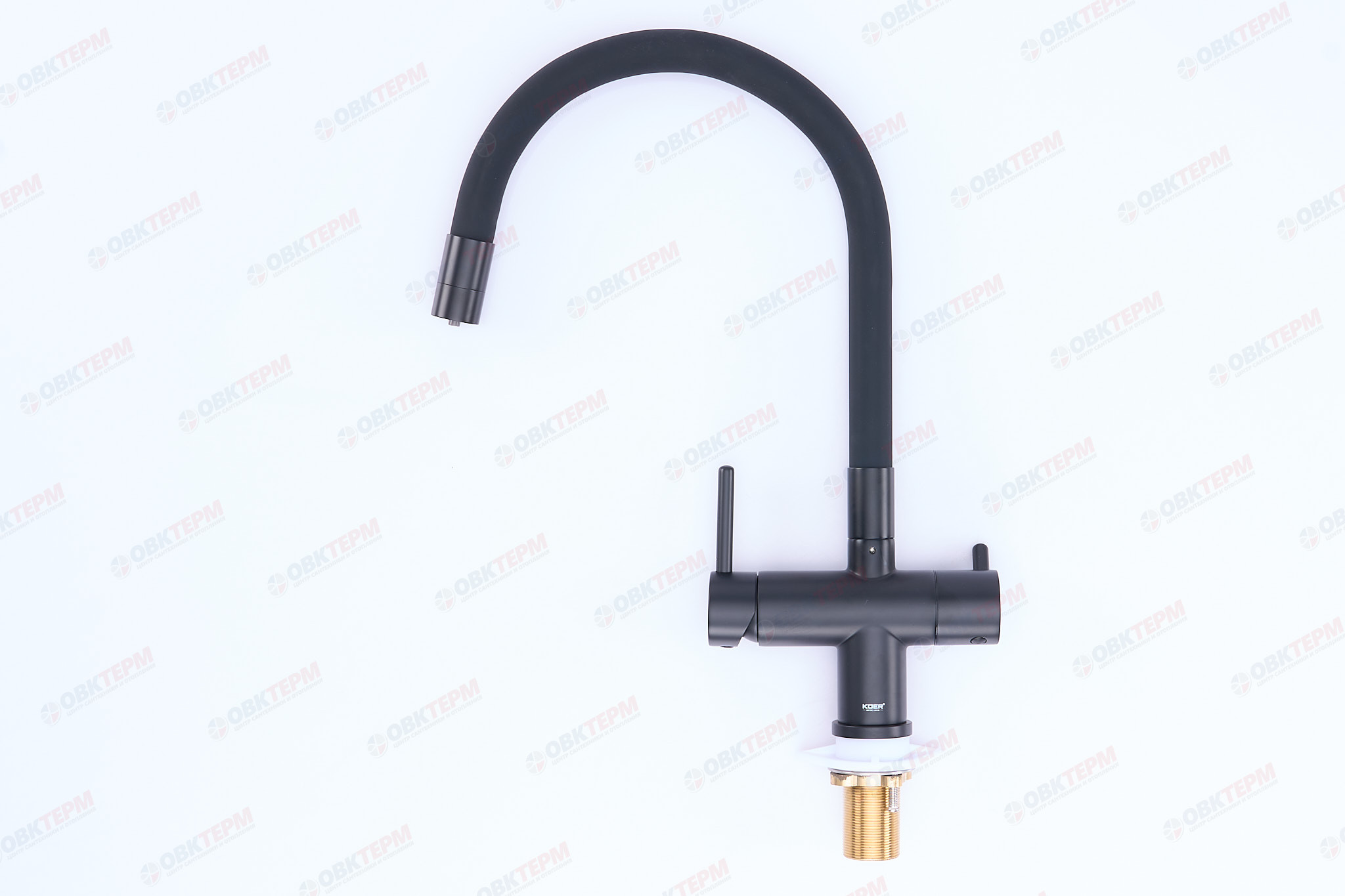 Смеситель д/кухни под ФИЛЬТР KOER KB-72002-05 (Цвет черный+силик.излив черный) (8шт/ящ) - Изображение №2