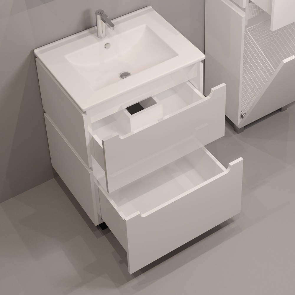 Тумба напольная EvaGold  75 №3 "Веста" (ум. Оскар 750) белый глянец - Изображение №2