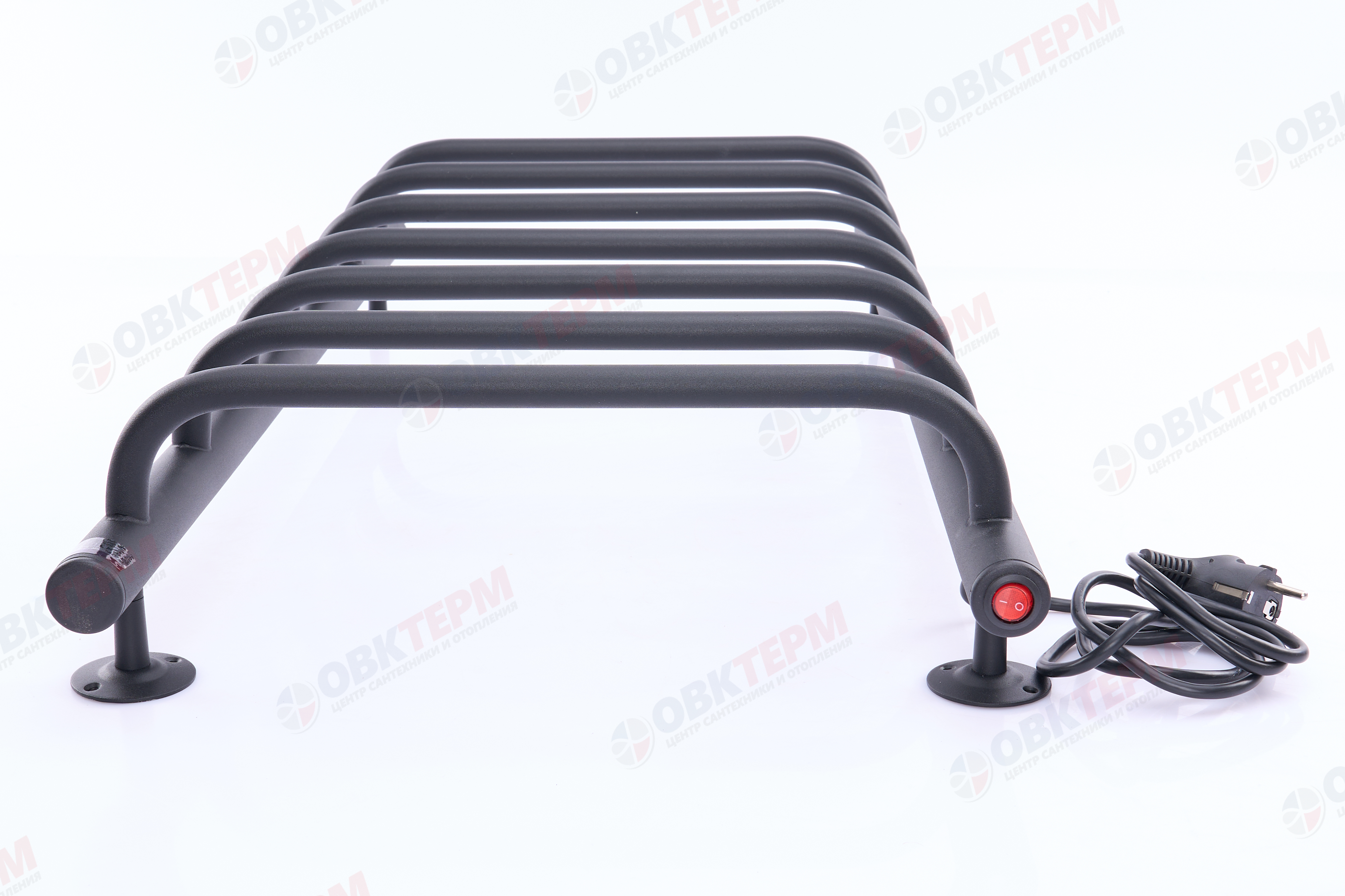 Полотенцесушитель электрический АДВ ЛНК - Э1" 40*80 (скоба, кабель справа, 7 перекладин) Черный муар - миниатюра №3