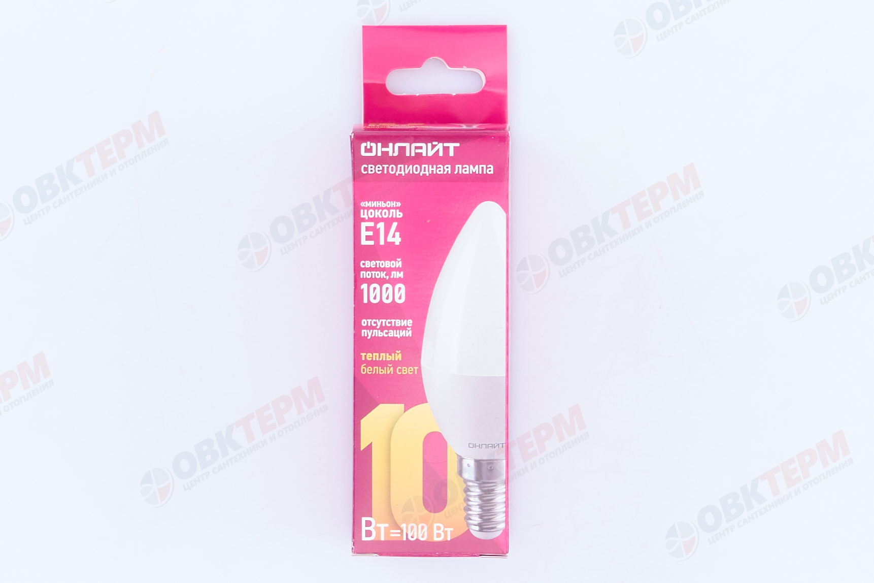 Лампа светодиодная ОНЛАЙТ E14 10Вт cвеча 2700К 61956 - миниатюра №6