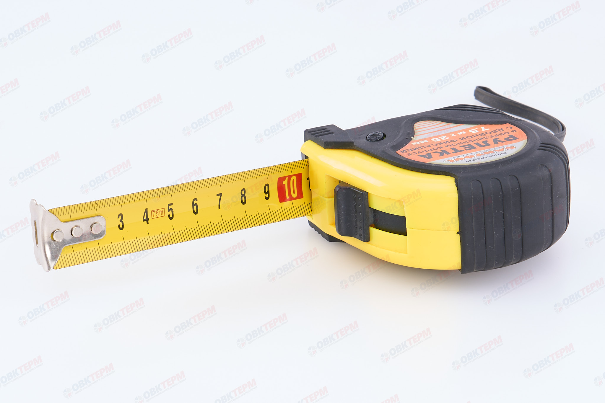 Рулетка СТАНДАРТ  7,5м*25мм с фиксатором SANTOOL - Изображение №1