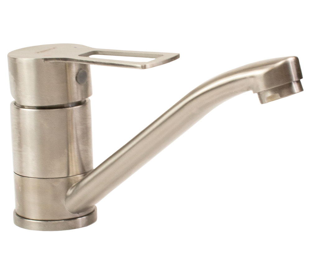 Смеситель д/кухни нерж/сталь ZERIX HSB-004-15cm гайка (10 шт/ящ) - изображение №1