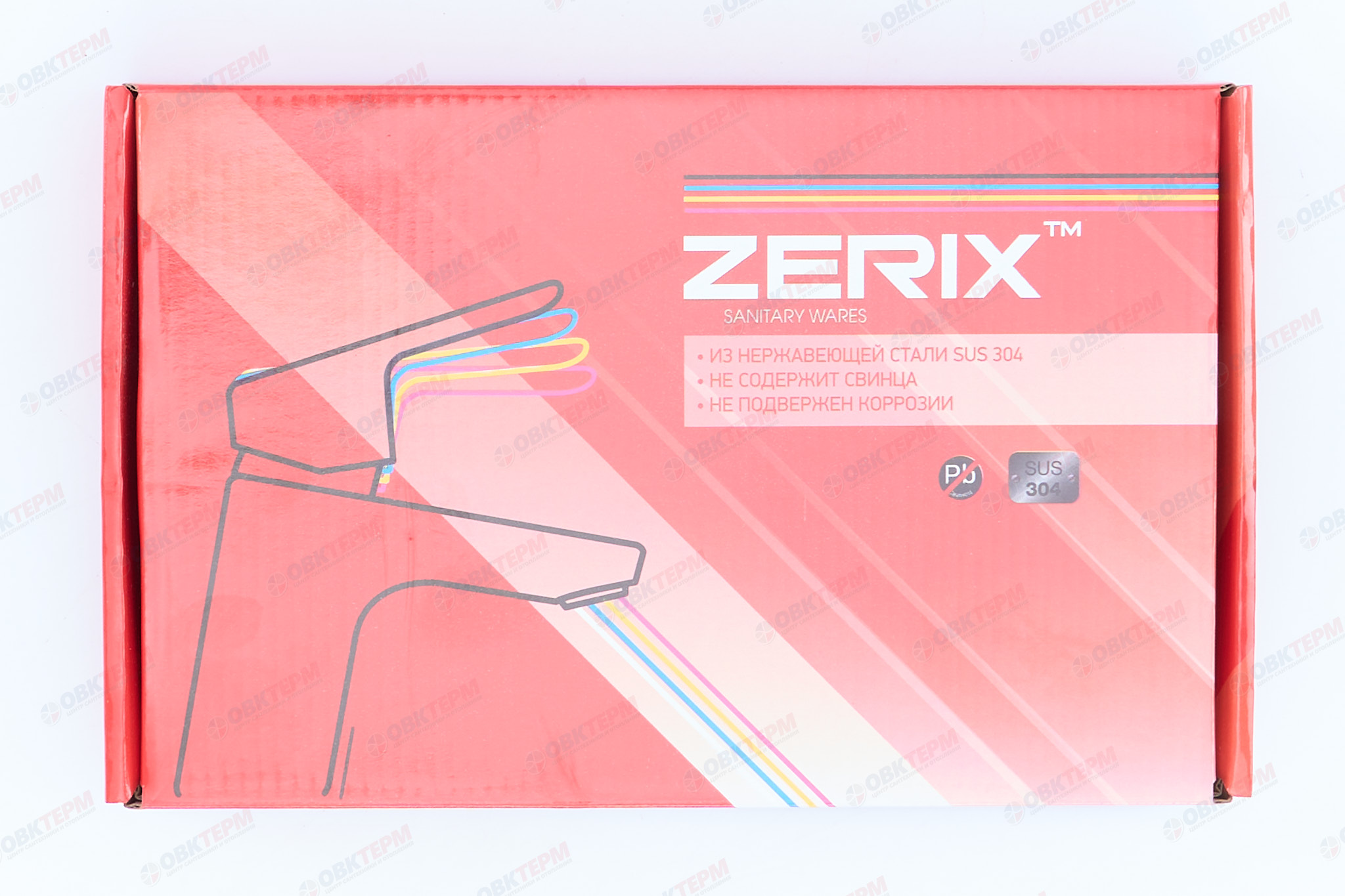 Смеситель д/кухни нерж/сталь ZERIX HSB-004-15cm гайка (10 шт/ящ) - миниатюра №6