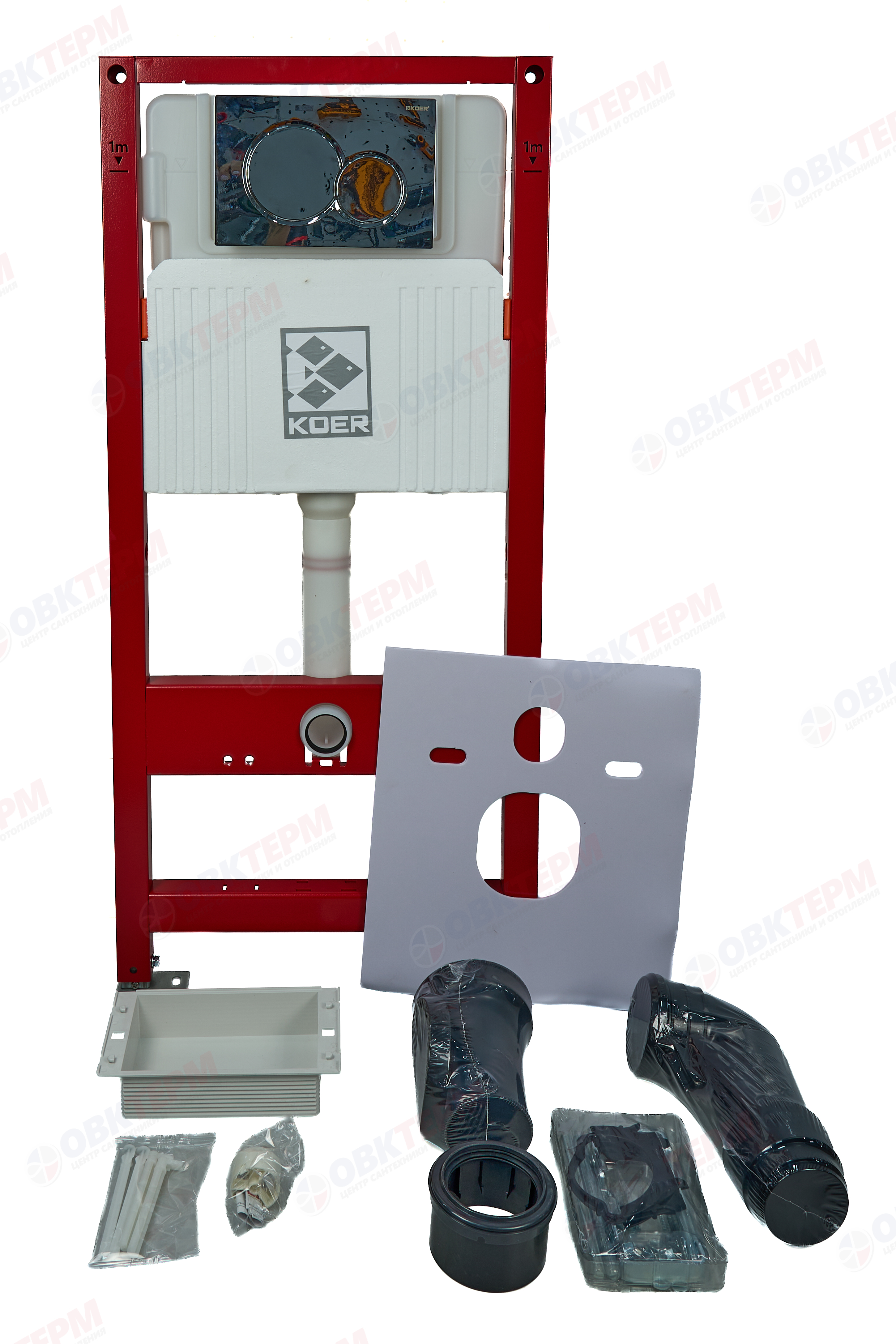 Инсталляц. сист д/унитаза KOER KT-0501-01 (с пан. смыва KT-0601-01 ХРОМ + звукоизол.)(1шт/ящ) - миниатюра №19