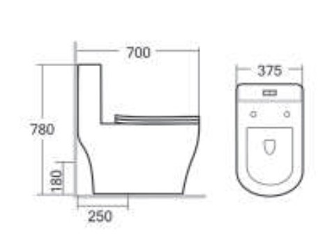 Унитаз-моноблок ALIOTTI ALT- ALT-М-55Т безободковый, SC, ультратонкое, дюропласт. (700*375*780) - Изображение №2