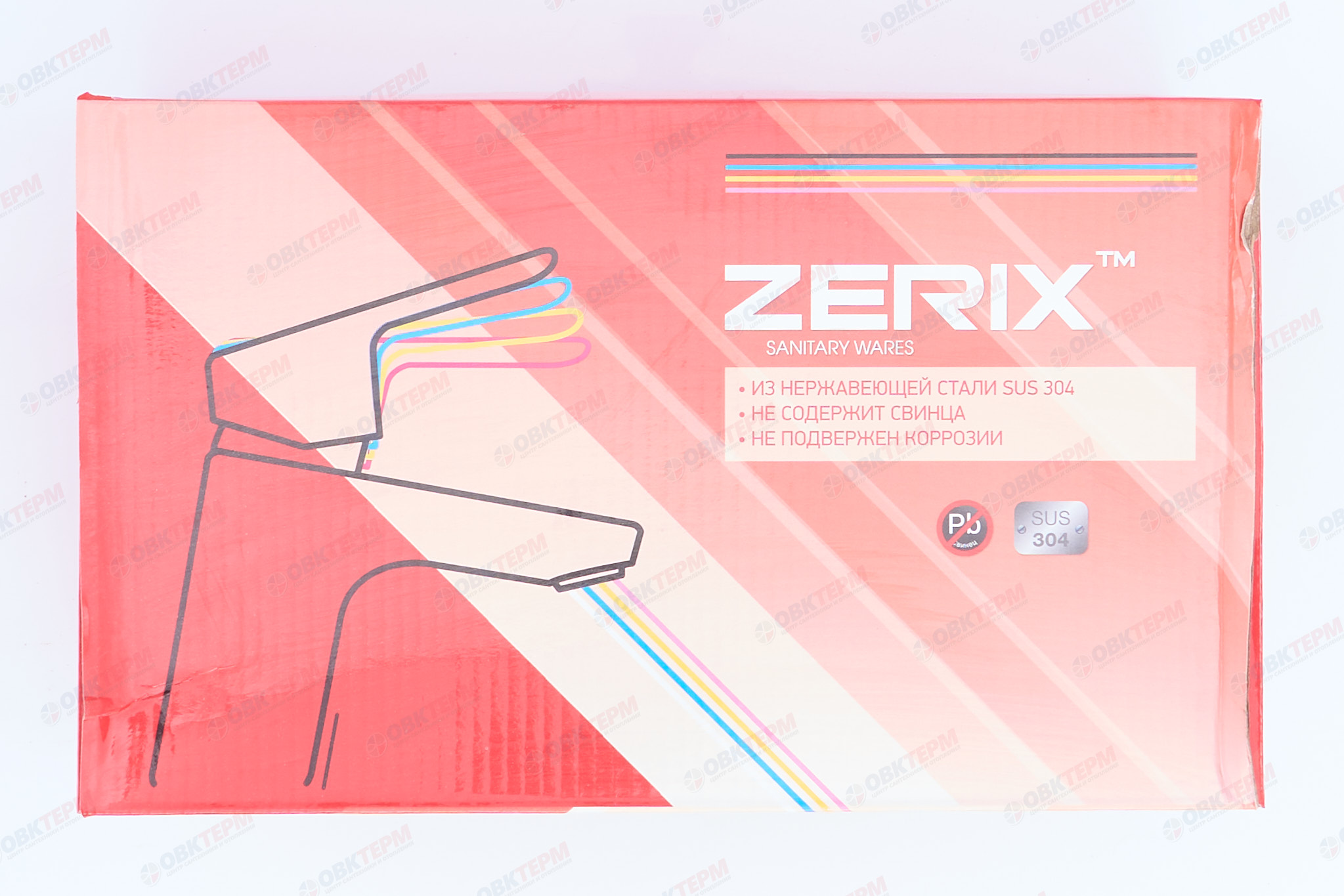 Смеситель д/ванны корот. нерж/сталь ZERIX DAX-009 (EURO)  10 шт/ящ - Изображение №4