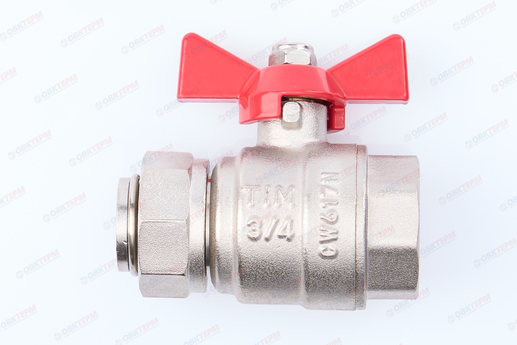 Кран шаровый с накидной гайкой    TIM      3/4"ВВ   прямой    (15/60) - Изображение №1