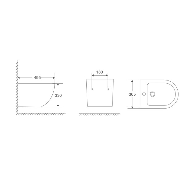 Биде подвесное MIXXUS PREMIUM ELLIPSE-0501 (495x365x325) - Изображение №2