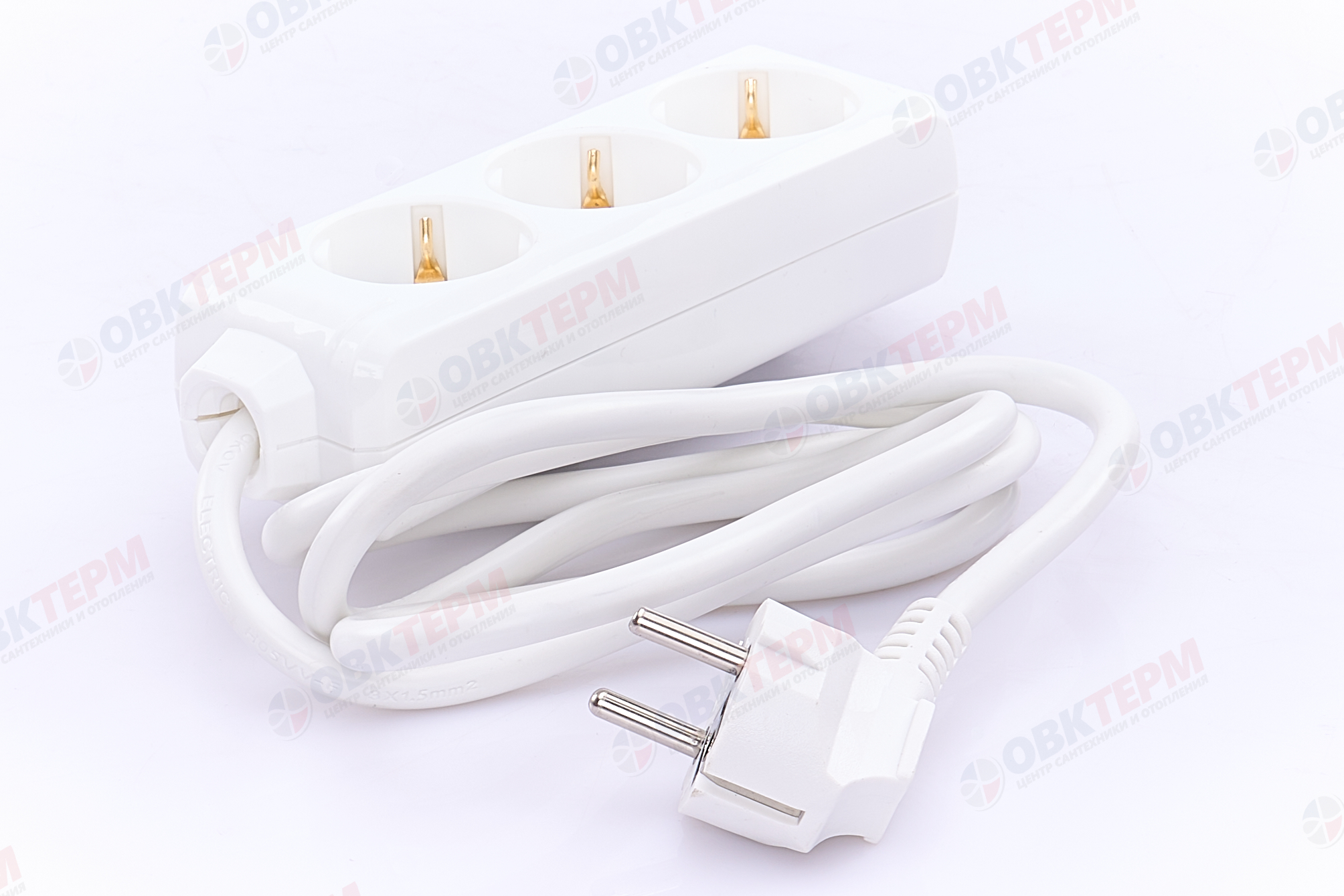 Удлинитель трёхместный 1,5м с/з, 3х1.5 10А, белый, TOKOV LIGHT - Изображение №2