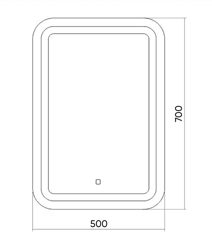 Зеркало  500х700 прямоугольное подсветкой Malta-Lite ( сенс.выкл, хол. свет) Silver Mirrors - Изображение №2