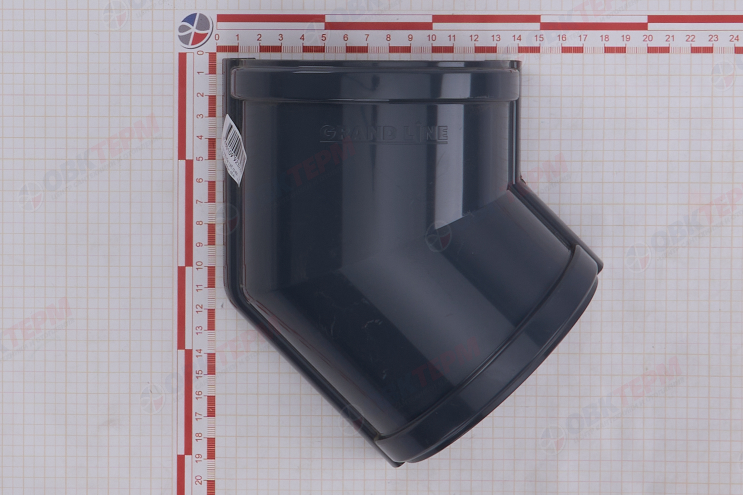 Угол желоба  135 град. Дизайн ПВХ Grand Line графит (RAL 7024) (уп. 16шт) - миниатюра №6