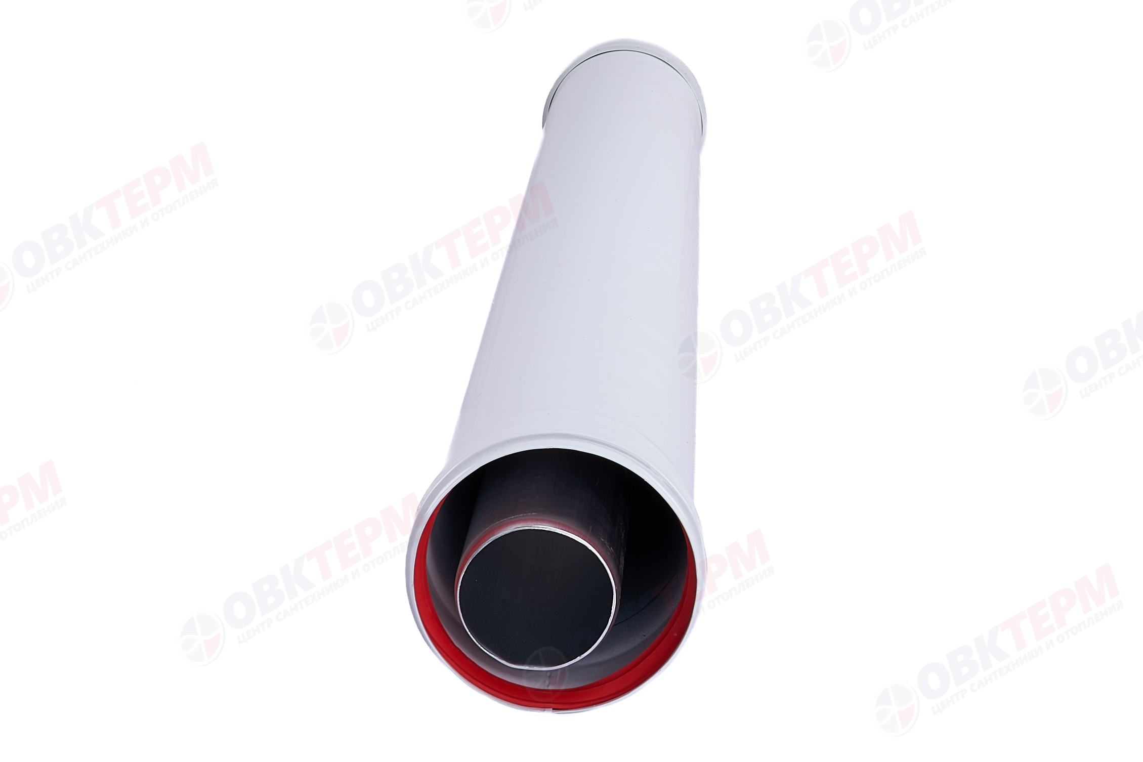 Коаксиальная   труба   100/60  0,75м  универсальная (хомут, фланец, втулка) - миниатюра №5