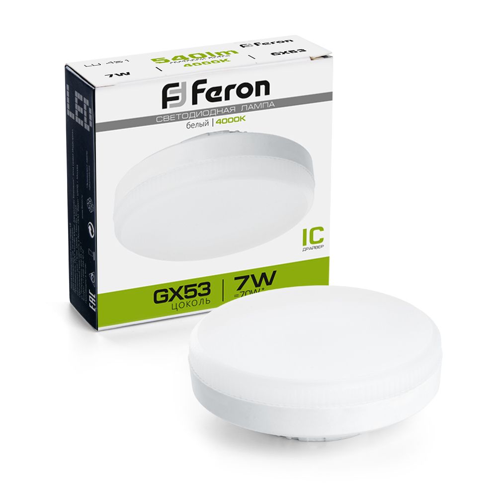Feron Лампа cветодиодная, (7W) 230V GX53 4000K, LB-451 - Изображение №1