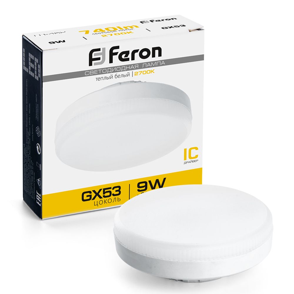 Feron Лампа cветодиодная, (9W) 230V GX53 2700K, LB-452 - Изображение №1