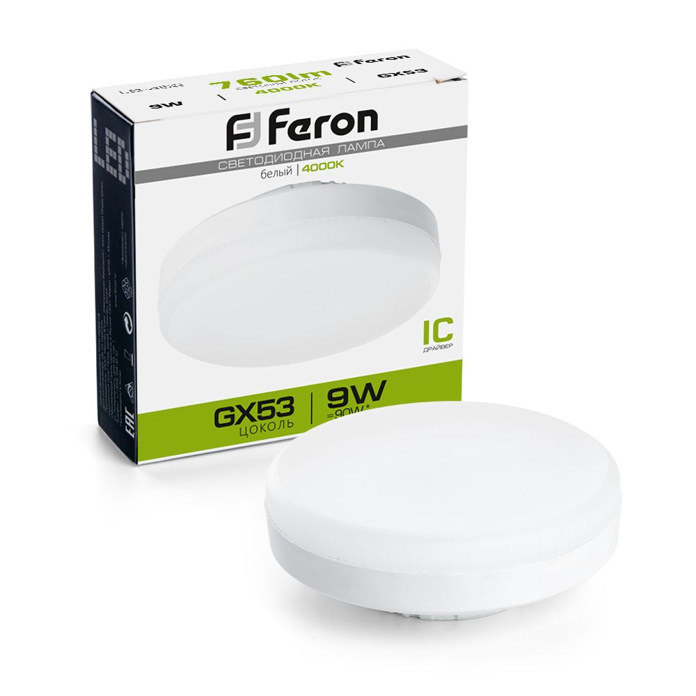 Feron Лампа cветодиодная, (9W) 230V GX53 4000K, LB-452 - Изображение №1