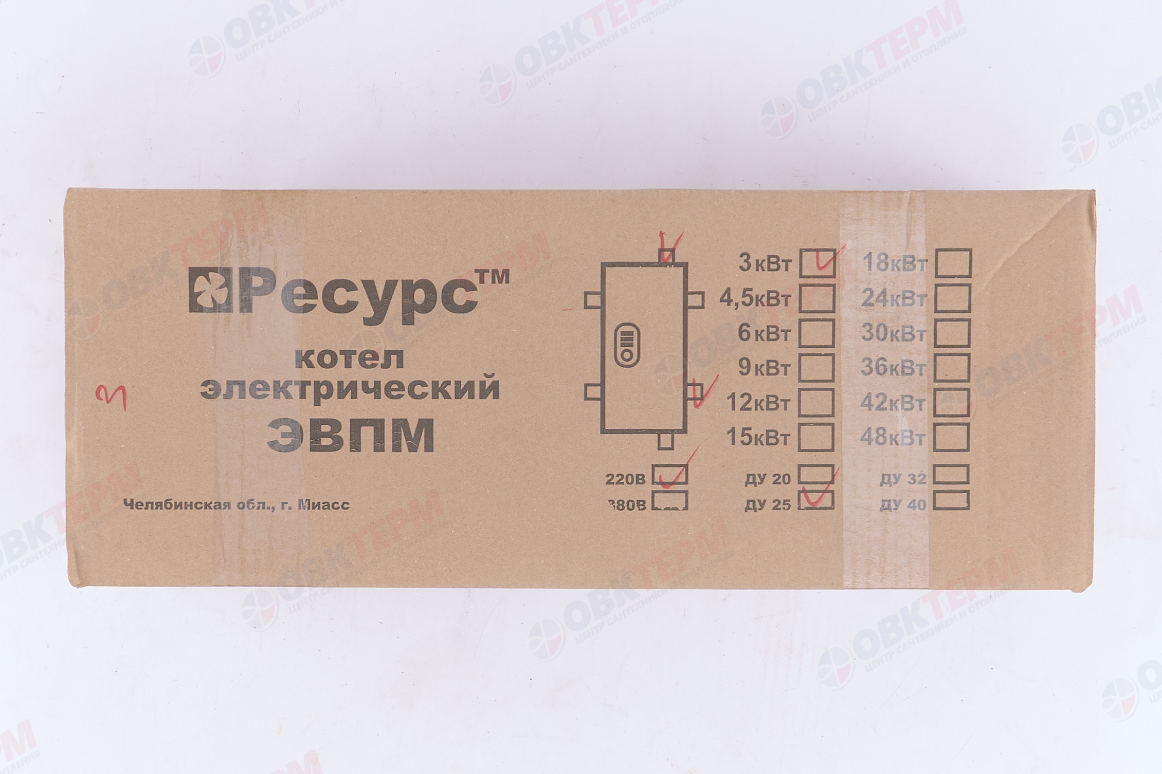 Электрический котел РЕСУРС ЭВПМ -  3, max 2.5 bar     220V - миниатюра №8