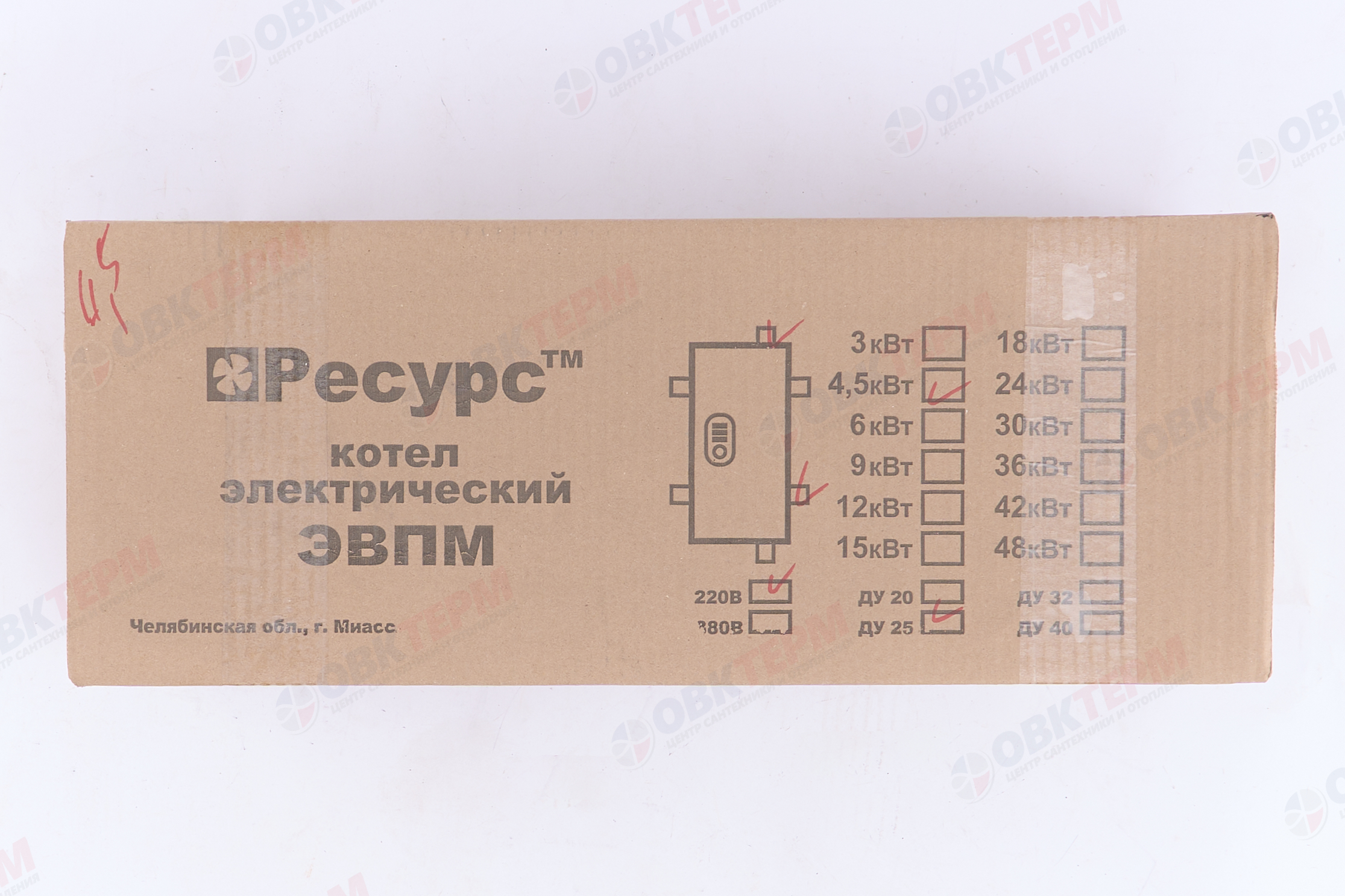 Электрический котел РЕСУРС ЭВПМ -  4,5, max 2.5 bar  220V - миниатюра №8
