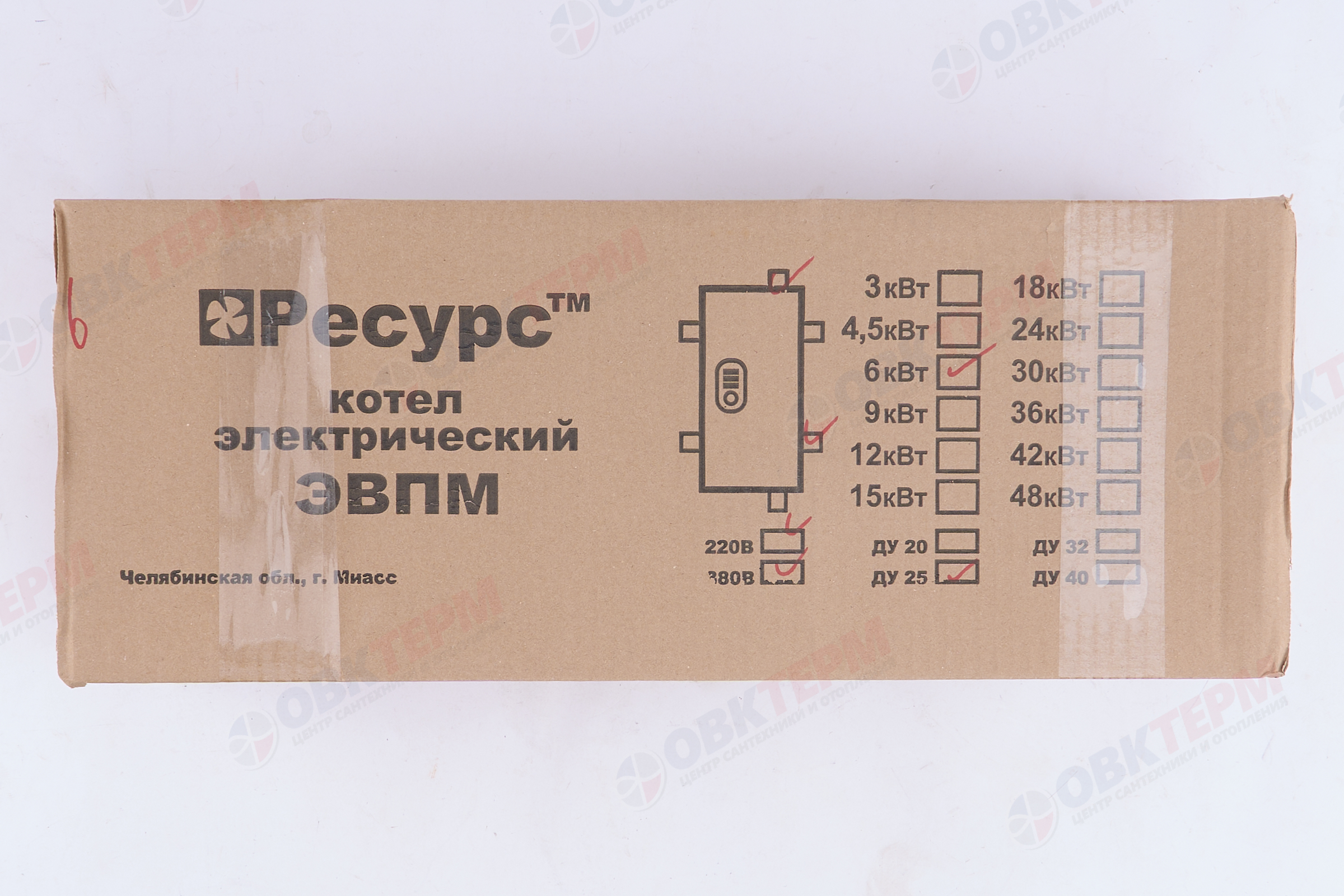Электрический котел РЕСУРС ЭВПМ -  6, max 2.5 bar     220/380V - миниатюра №8