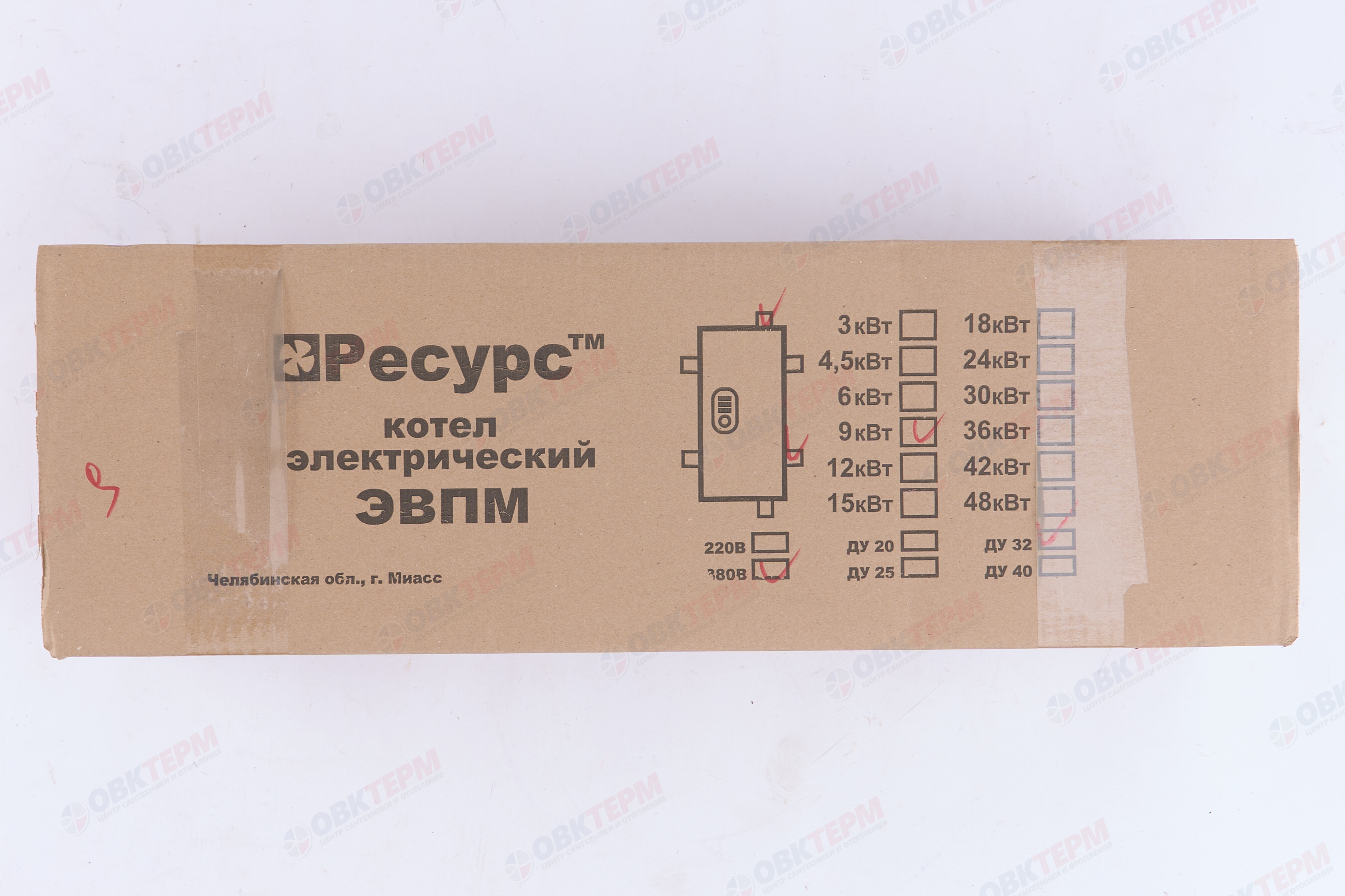 Электрический котел РЕСУРС ЭВПМ -  9, max 2.5 bar     220/380V - миниатюра №7