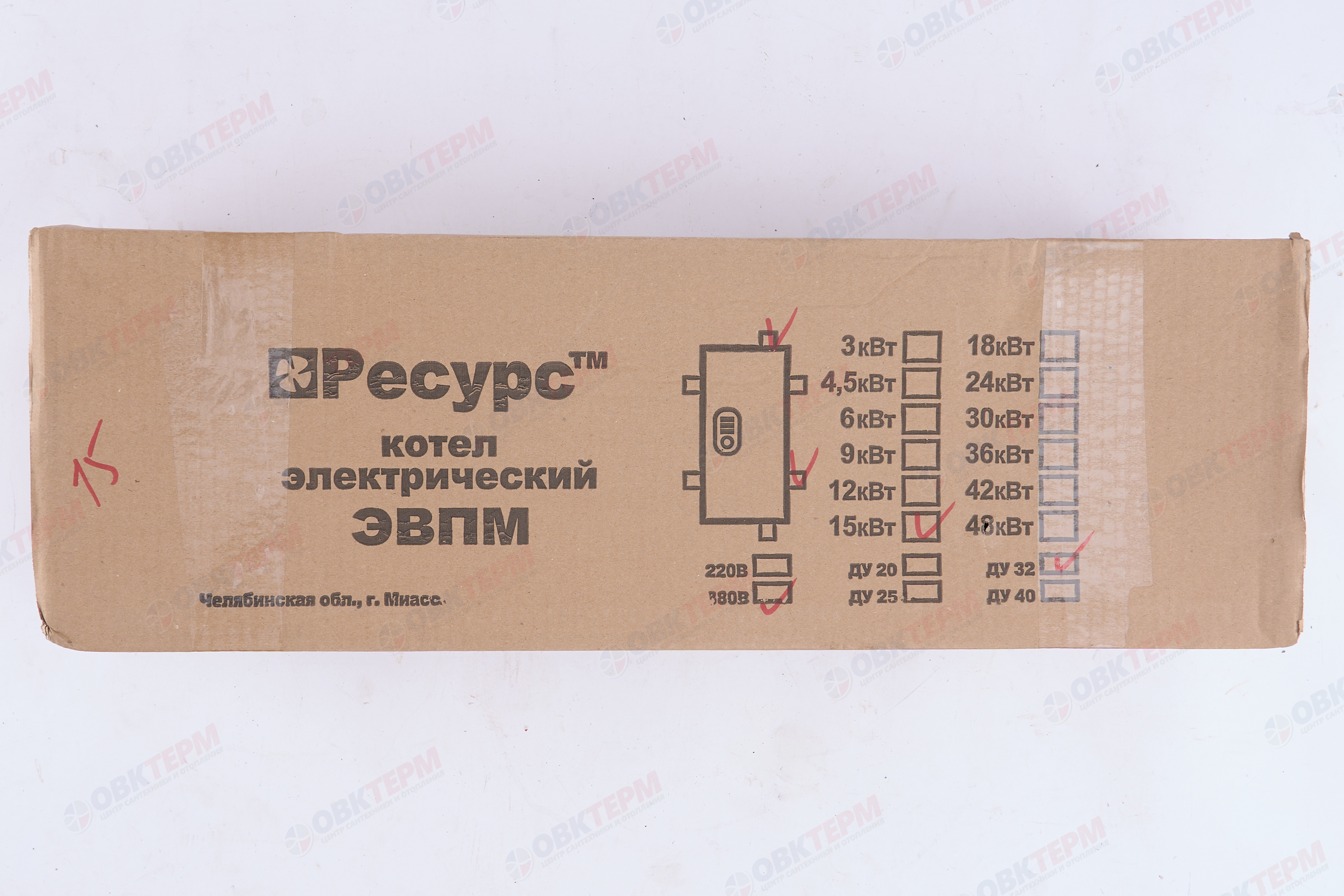 Электрический котел РЕСУРС ЭВПМ - 15, max 2.5 bar    380V - миниатюра №9