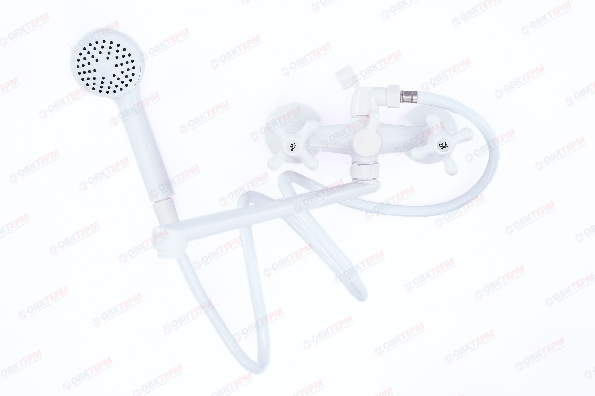Смеситель д/ванны PLAMIX PABLO-140 EURO SET White (с шлангом и лейкой) (20 шт/ящ) - Изображение №2