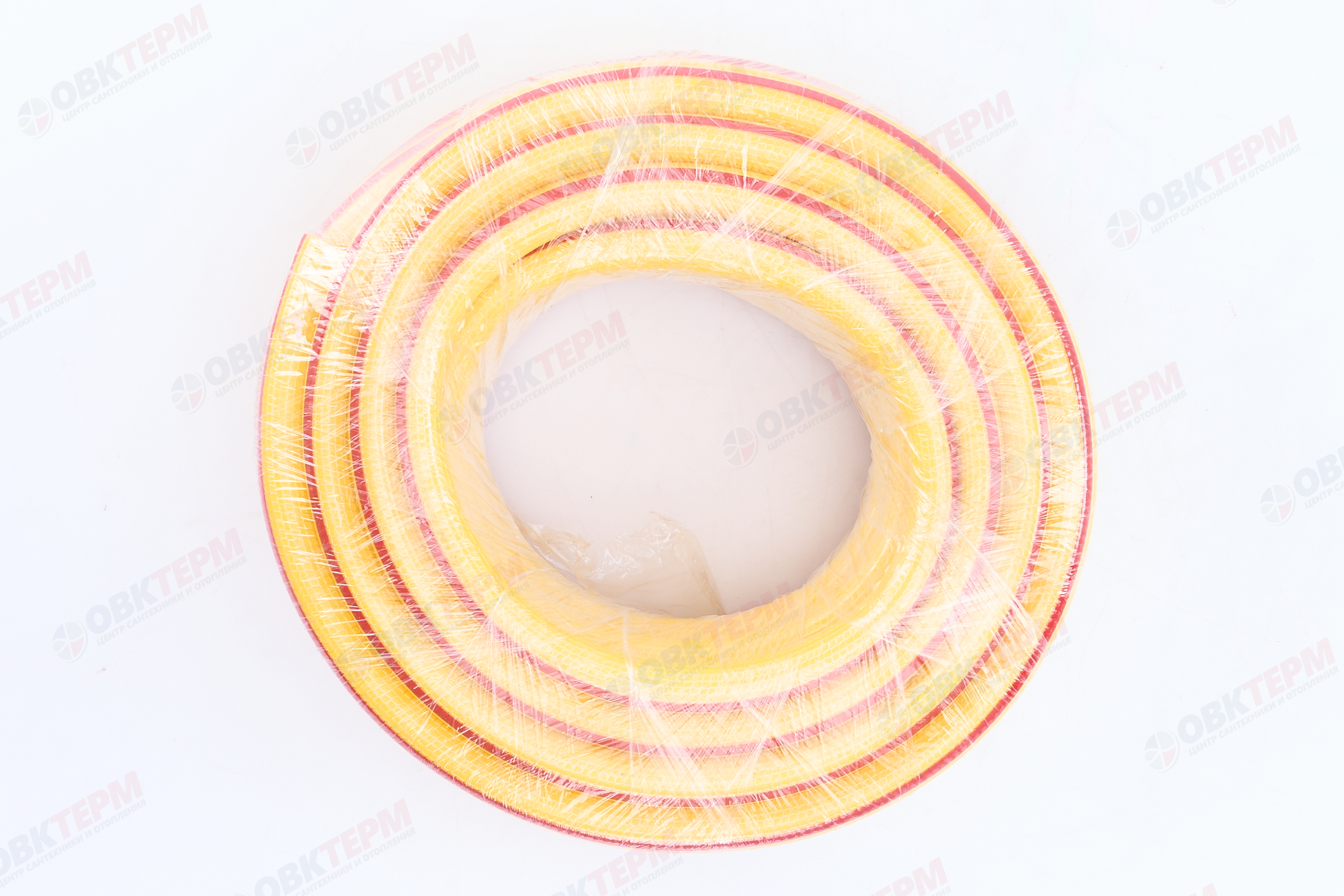 Шланг поливочный ПВХ "SLON" силикон желтый с красной полосой армир. 3-х слойный 3/4 (Бухта 15м) - Изображение №4