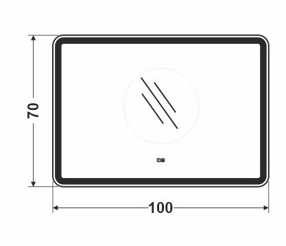Зеркало 1000х700 прямоугольное LED подс.6500К 9,6 Вт/м с двойным сенс.выкл и антизапотеванием КЗСК - Изображение №3