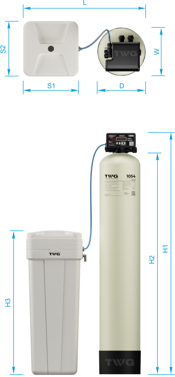 АКВАБРАЙТ   Коттеджная система очистки воды VR5D-034V корпус 0844 (без загрузки, без байпаса) - Изображение №2