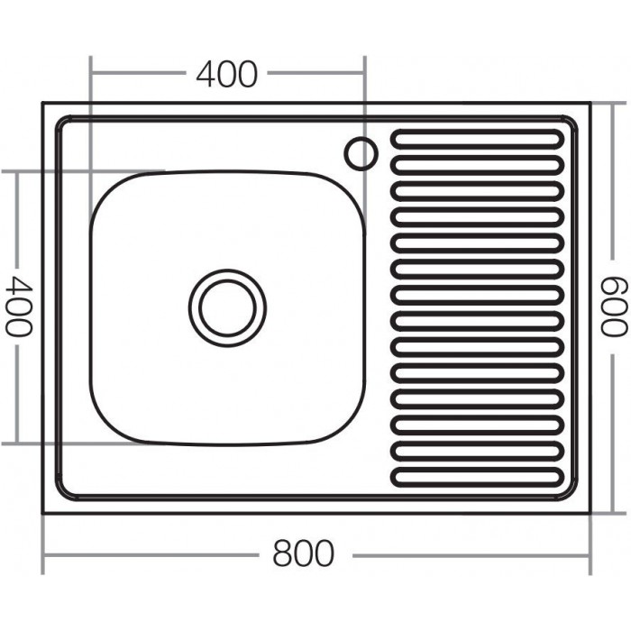 ZERIX мойка Z8050L-08-180E (SATIN) НАКЛАДНАЯ \ с сифоном (7шт/ящ) - Изображение №2