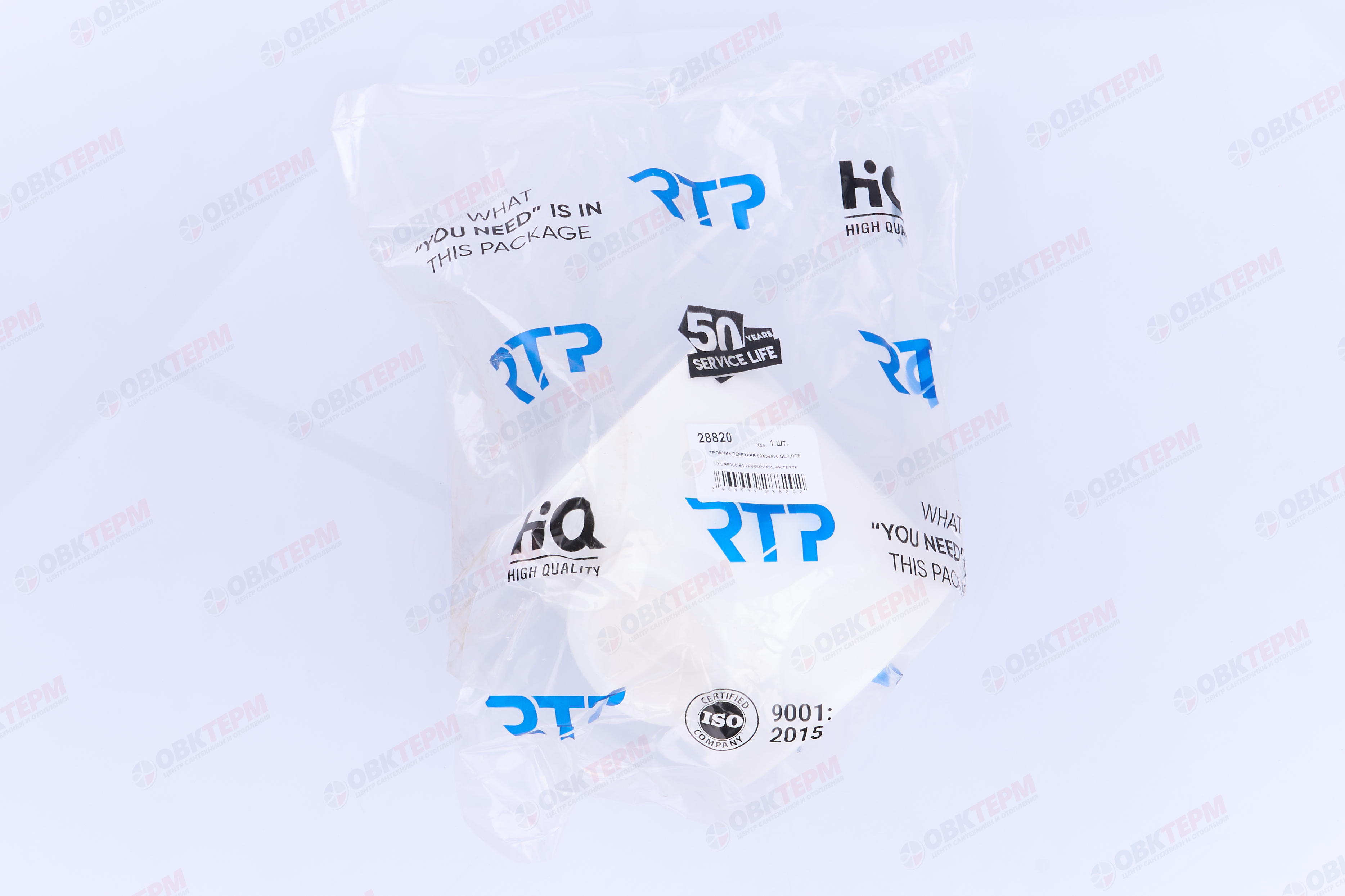 Тройник  90*50*90   БЕЛЫЙ PP-R   (RTP)    (8/1) - миниатюра №6