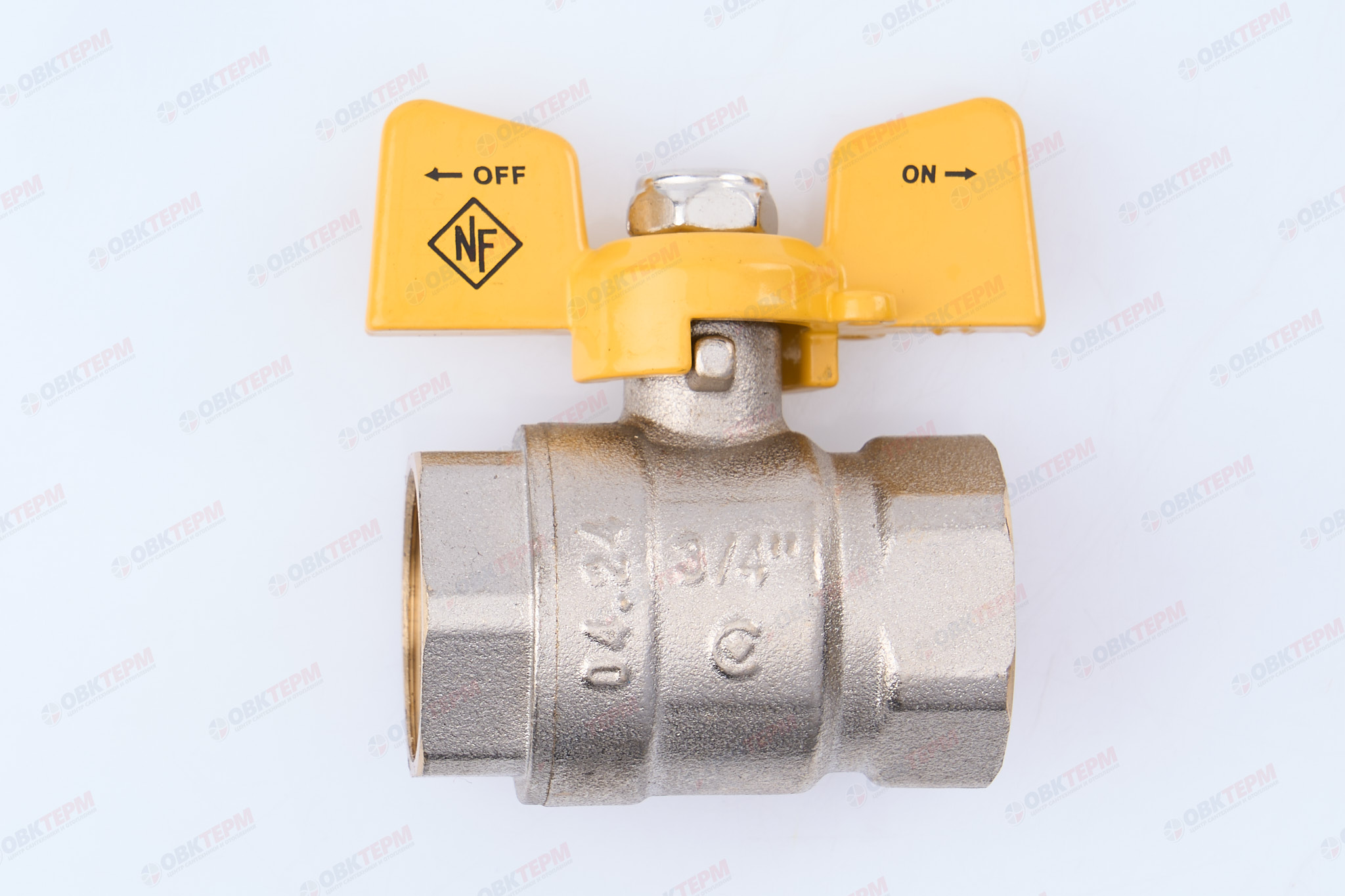 Кран шаровый   NOLF Сlassic  ГАЗ     3/4" ВВ   бабочка   усиленный  (80 шт) - Изображение №1