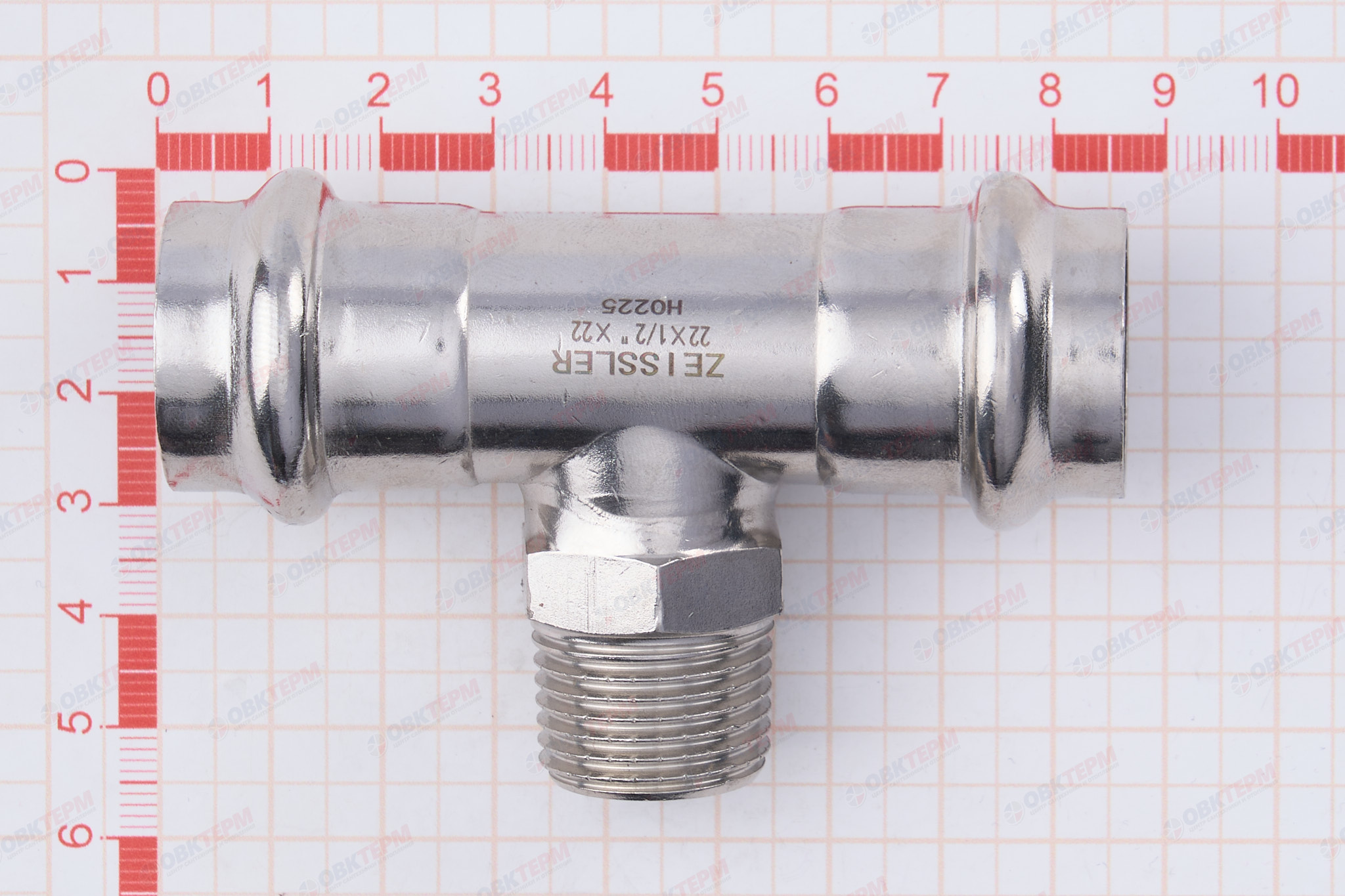 Тройник пресс из нерж.ст. 22  х 1/2"Н  х 22  TIM  (40/5) - Изображение №4