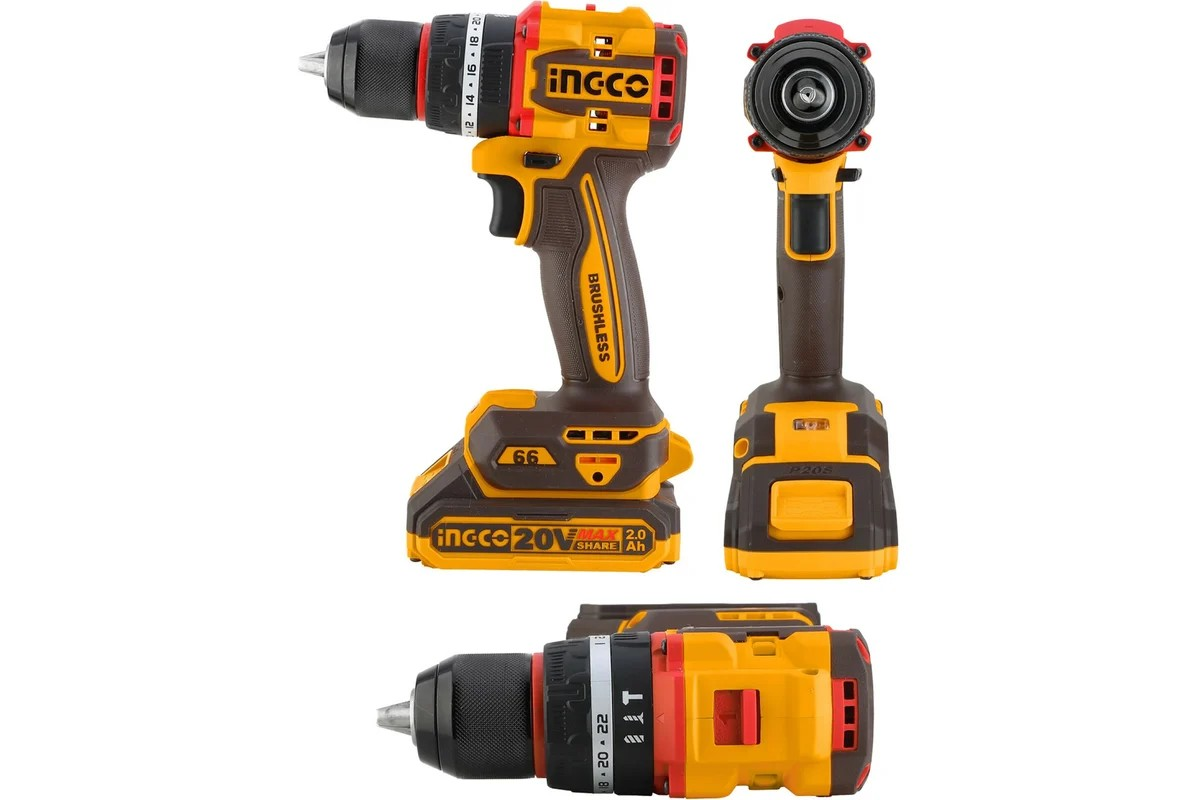 Шуруповерт аккум. УДАРНЫЙ INGCO INDUSTRIAL Б/Щ 20V MAX (66Нм, патрон металл 13мм, 2 АКБ, ЗУ, КЕЙС) - Изображение №3