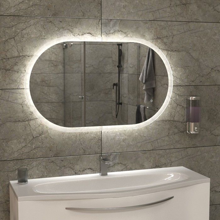 Зеркало 1000х600 LED подс.6500К 9,6 Вт/м с сенс.выкл., унив. монтаж  КЗСК - Изображение №3
