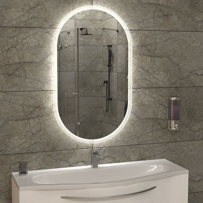 Зеркало 1000х600 LED подс.6500К 9,6 Вт/м с сенс.выкл., унив. монтаж  КЗСК - Изображение №4