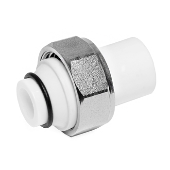 Муфта с евроконусом и накидной гайкой 20х3/4"   БЕЛЫЙ PP-R    (RTP)   (360/20) - Изображение №1
