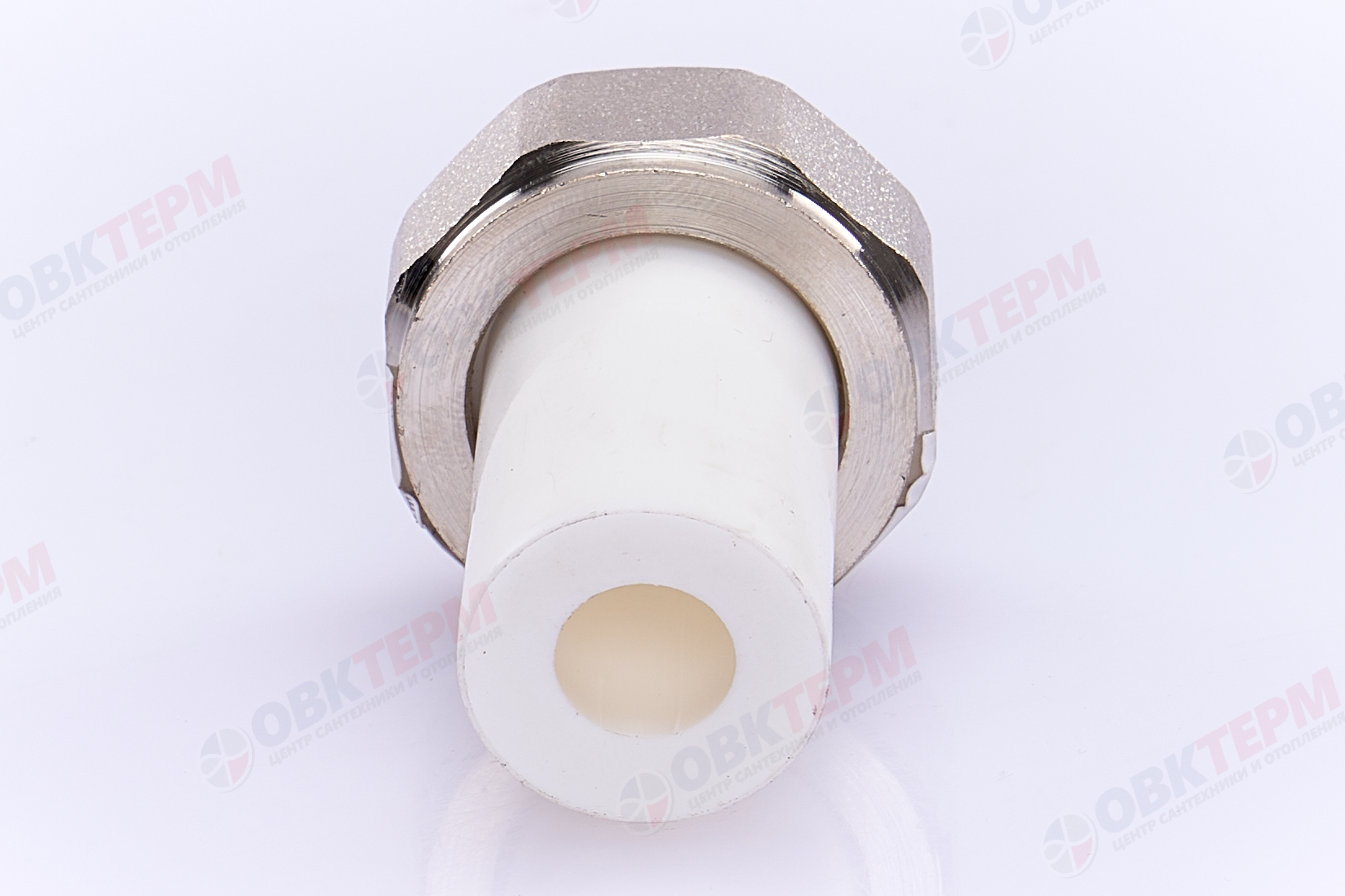 Муфта с евроконусом и накидной гайкой 20х3/4"   БЕЛЫЙ PP-R    (RTP)   (360/20) - миниатюра №5