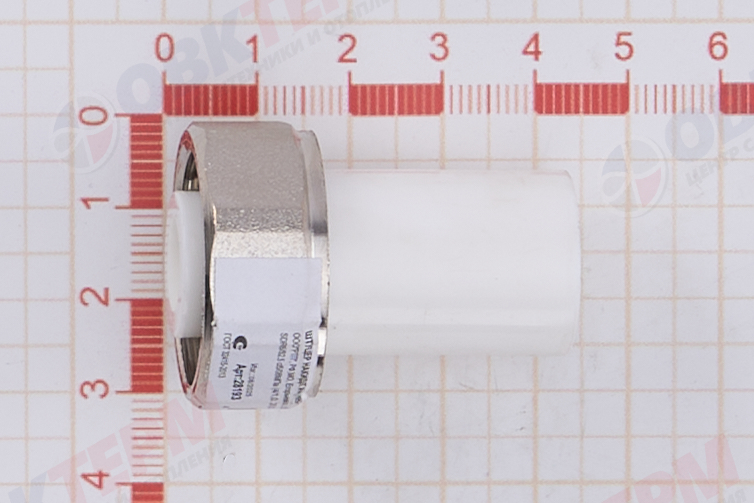 Муфта с евроконусом и накидной гайкой 20х3/4"   БЕЛЫЙ PP-R    (RTP)   (360/20) - миниатюра №6