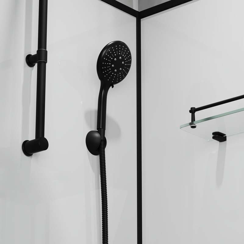 Душ.каб. Niagara Standart ST90/15QL/KL/BKT (90х90х225) низкий поддон(15см),черный,стекло прозр - Изображение №4