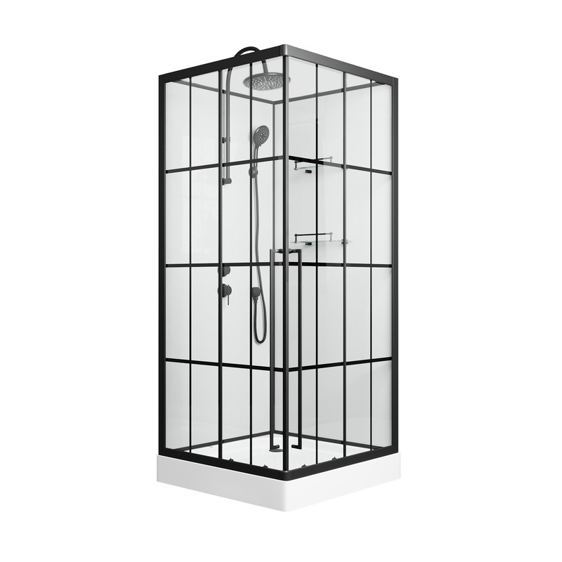 Душ.каб. Niagara Standart ST90/15QL/KL/BKT (90х90х225) низкий поддон(15см),черный,стекло прозр - миниатюра №6