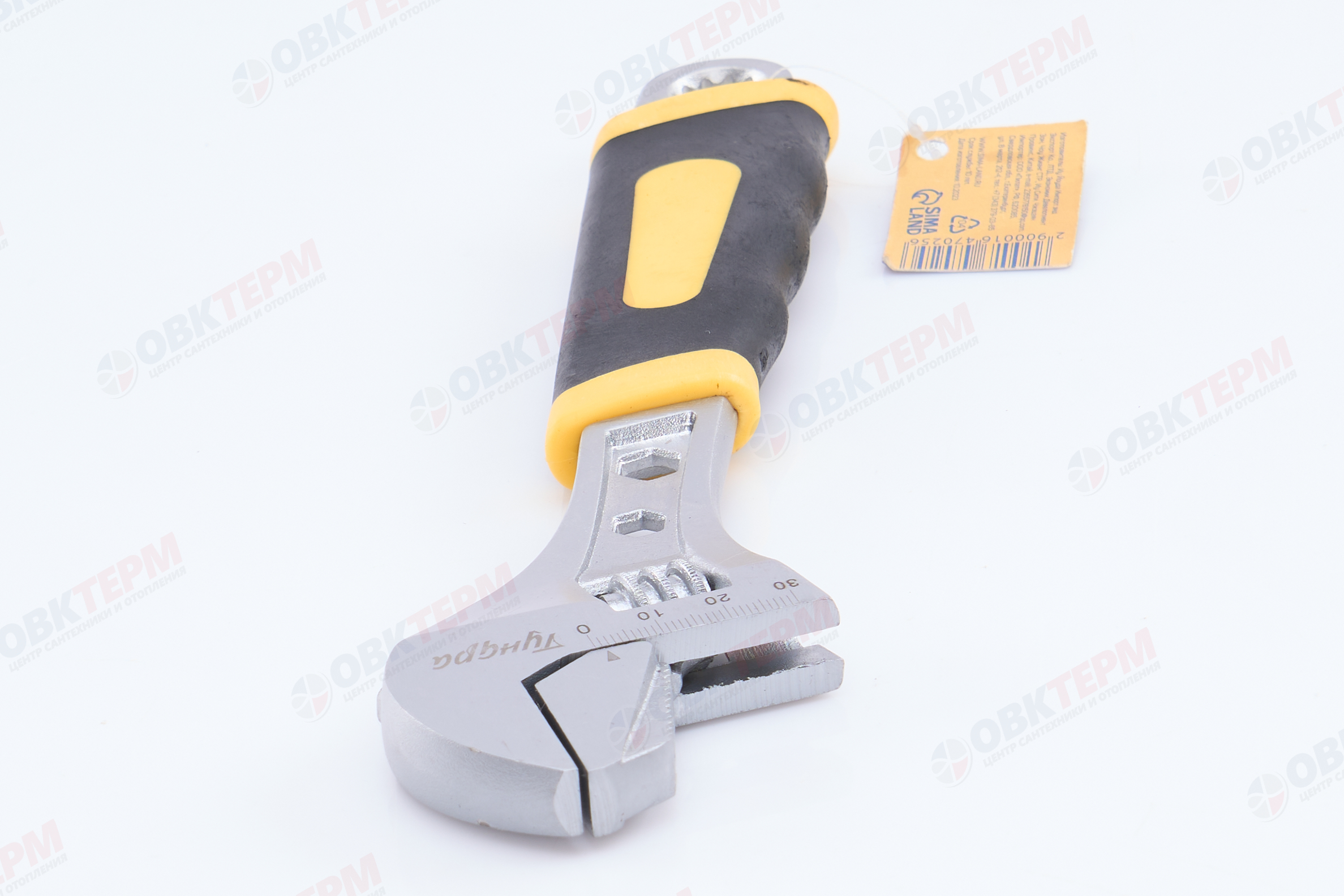 Ключ разводной 250 мм, 2 вар.зажима, гайки 6-8-14 мм, 2К рукоятка Тундра - миниатюра №13